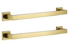 2-Pieces Brushed Gold Bathroom Towel Bars LANC 16-Inch Bath Double Towel Racks