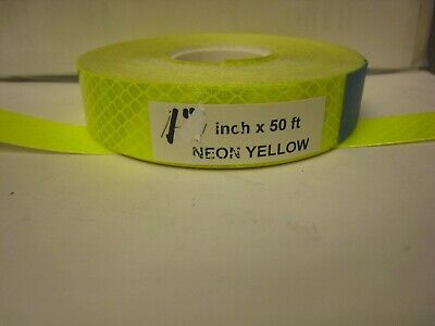 Fluorescent NEON YELLOW  Reflective Conspicuity  Tape 1" x 28  feet