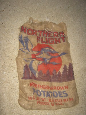 empty sack Northern Grown Eagle Vintage Northern Flight Potatoes Feed Seed  
