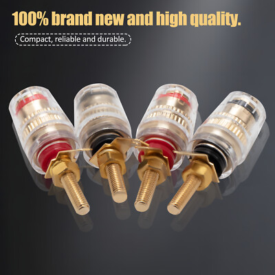 2Pairs Binding Post Speaker Banana Plug Socket Amplifier Audio Terminal Adapters