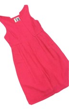 Anthropologie EDME ESYLLTE Pink Linen Blend Sheath Dress Pleated Sleeveless Sz 6