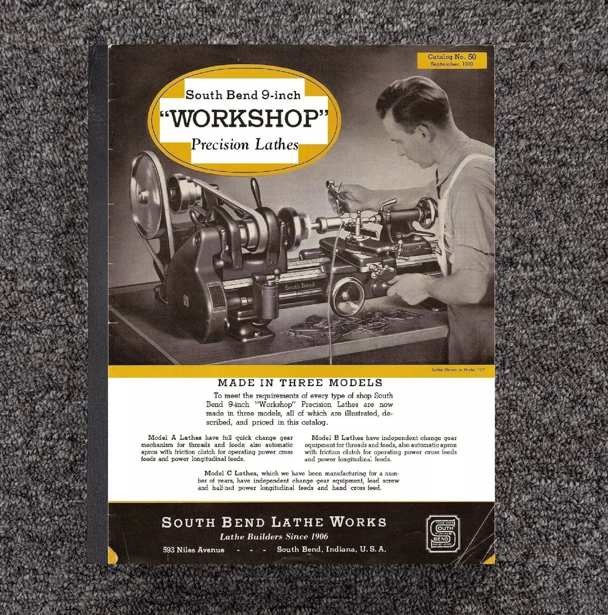 Instruction Manual Fits South Bend Lathe #50 - 9