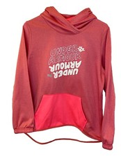 Under Armour Youth XL Pink Hoodie Pullover Pockets Long Sleeve Girls