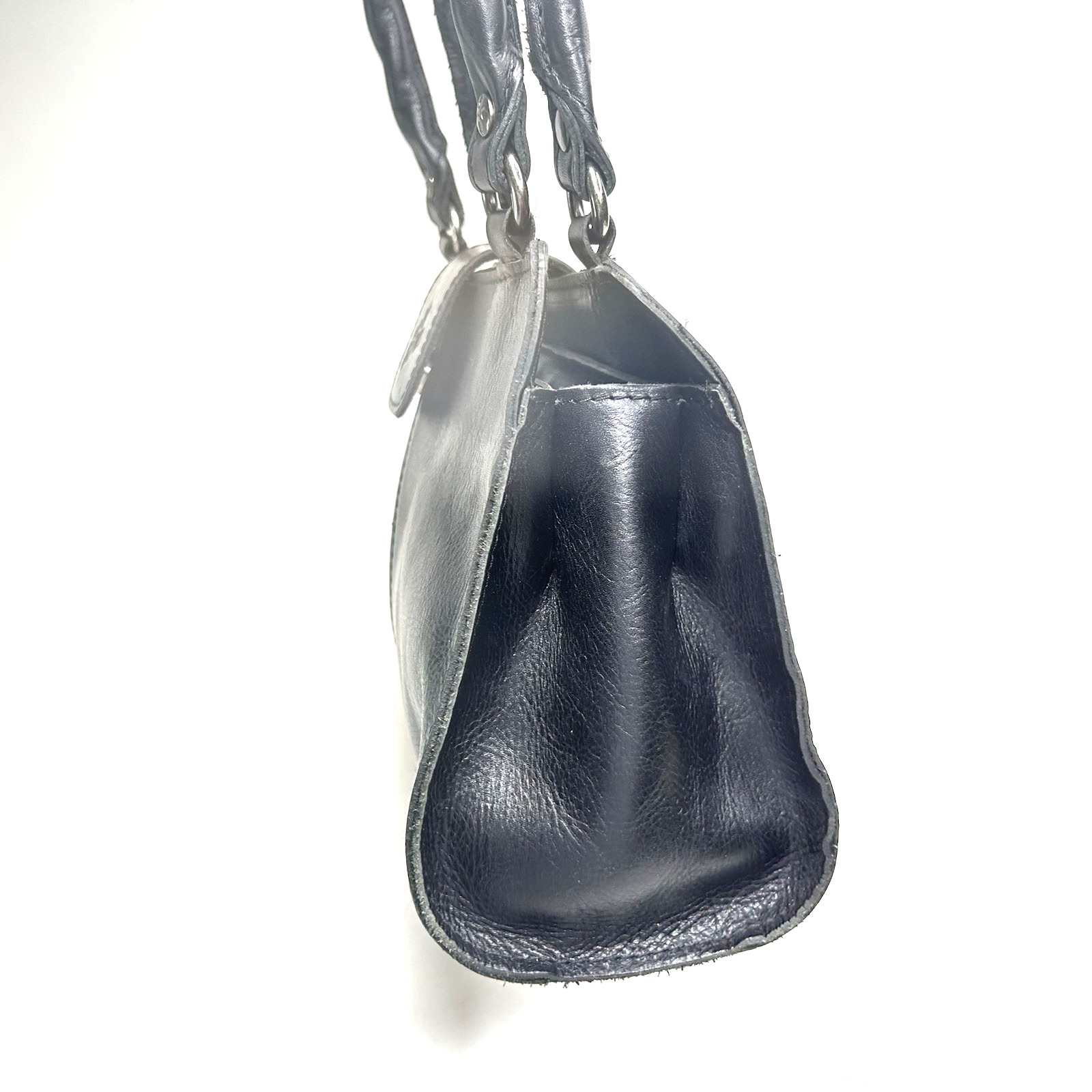 PATRICIA NASH ‘Rienzo’ Leather Handbag Shoulder Bag Satchel BLACK Contemporary