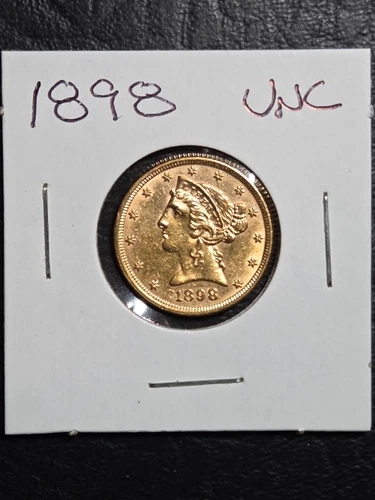 Beautiful High Grade 1898  $5.00 Gold Liberty Coin