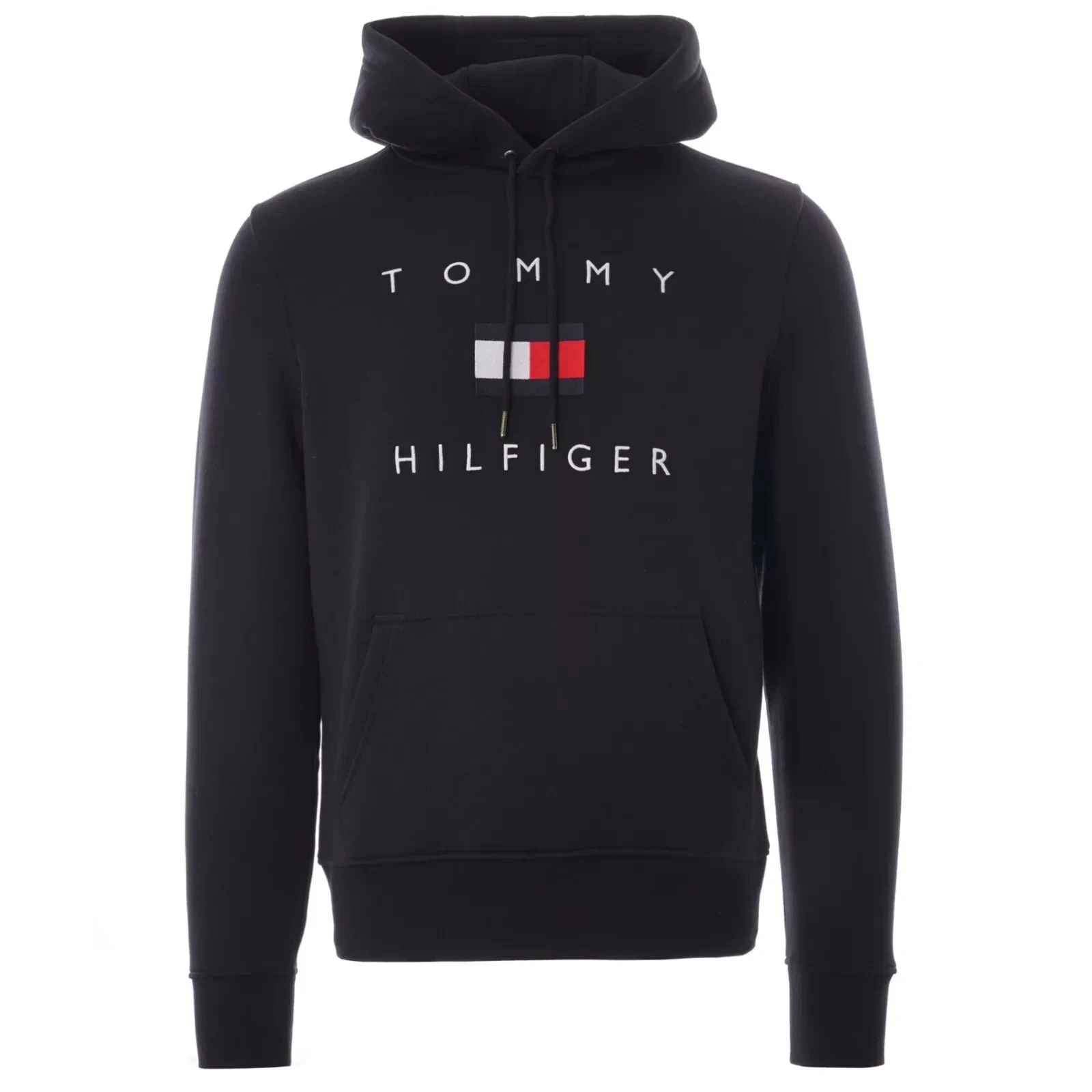 Tommy Hilfiger Embroidered Big Logo Hooded-Black-XL_AUC