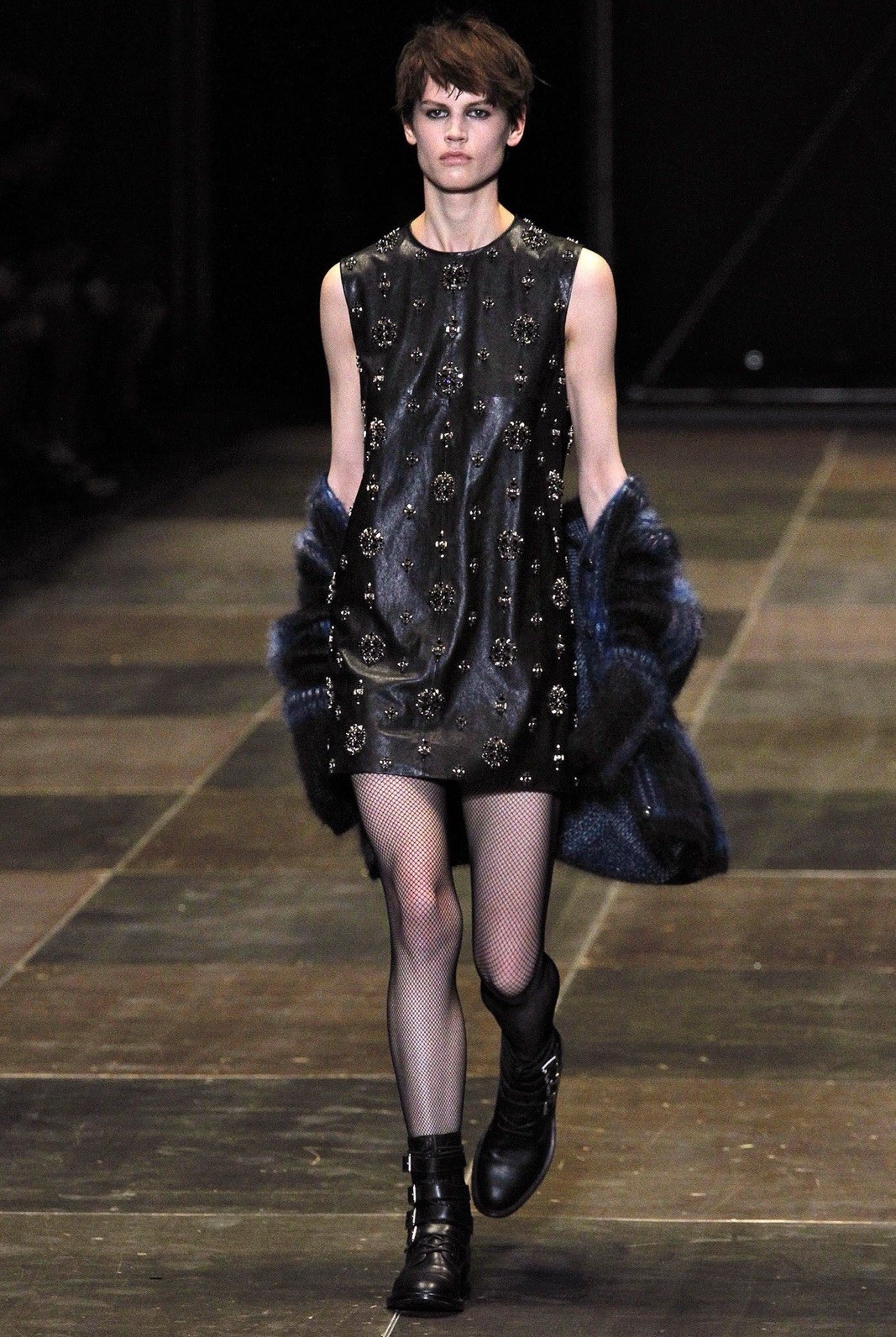 saint laurent paris fw13 runway / pf13 swavorski satin trim cardigan size s image 4