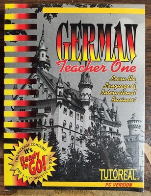German Teacher One by Tutoreal (1994, PC DOS, 3-1/2'' Floppy Disk) NEW SEALED