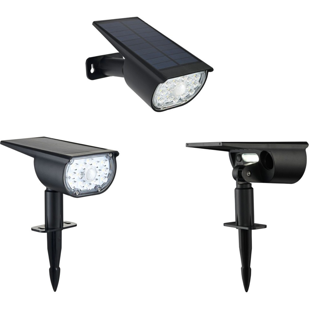Spot solaire a planter double éclairage extérieur 300 lumens GALIX G2603 luminaire piquet jardin