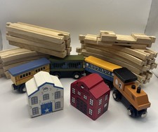 24 Piece Wood Train and Track Beginner Railway Set Magnetic