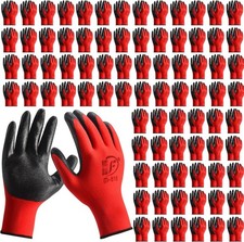 90 Pairs Rubber Coated Gardening Work Gloves, Breathable for Men Women