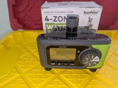 RAINPOINT Sprinkler Timer, 4 Outlets Hose Timer, 4 Zone Water Timer for Watering