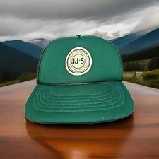 Vintage John Jameson & Son Whiskey Logo Mens Green Mesh Back Snap Back Hat