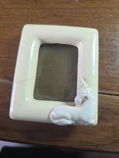 Whimsical Mini Unicorn Ceramic Cream Vintage Picture Frame 