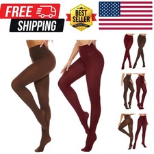 Womens 80 Denier Opaque Tights, Women's Soft Solid Color Footed Pantyhose, Hi...