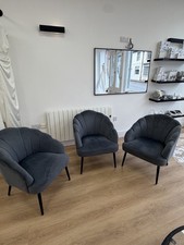 Sophia Scallop Sofa Set 3 Sofas And 4 Chairs In grey