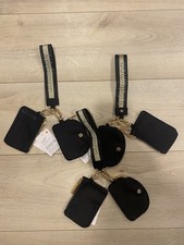 Lululemon Dual Pouch Wristlet Black Gold Keychain Wallet NWT Athletica