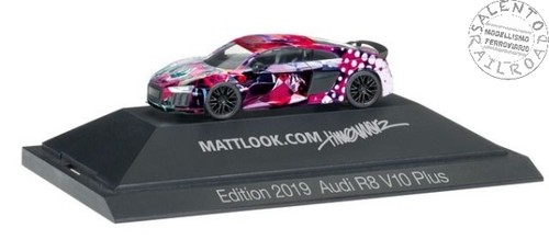 Herpa 102148 - 1:87 H0 - automobile Audi R8 V10 "Mattlook" con teca espositiva | Zustand: Nuovo