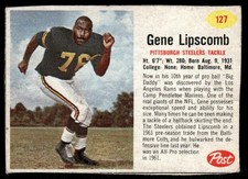 Gene Lipscomb 1962 Post Cereal #127 Pittsburgh Steelers VG
