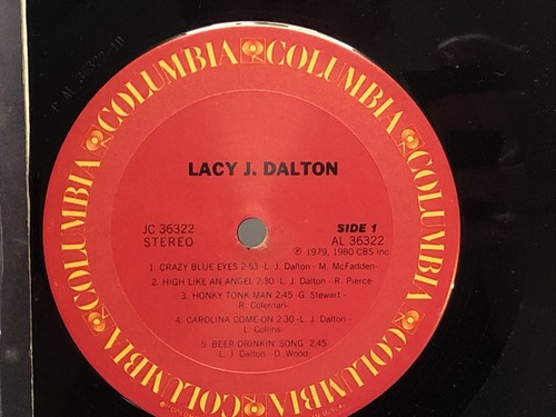 Lacy J. Dalton Self Titled JC 36322 VG+ LP 12in Vinyl Record Album - Picture 2 of 4