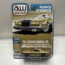 1979 LINCOLN CONTINENTAL LOWRIDER GOLD 1/64 CAR BY AUTO WORLD 64482-AWSP175 B