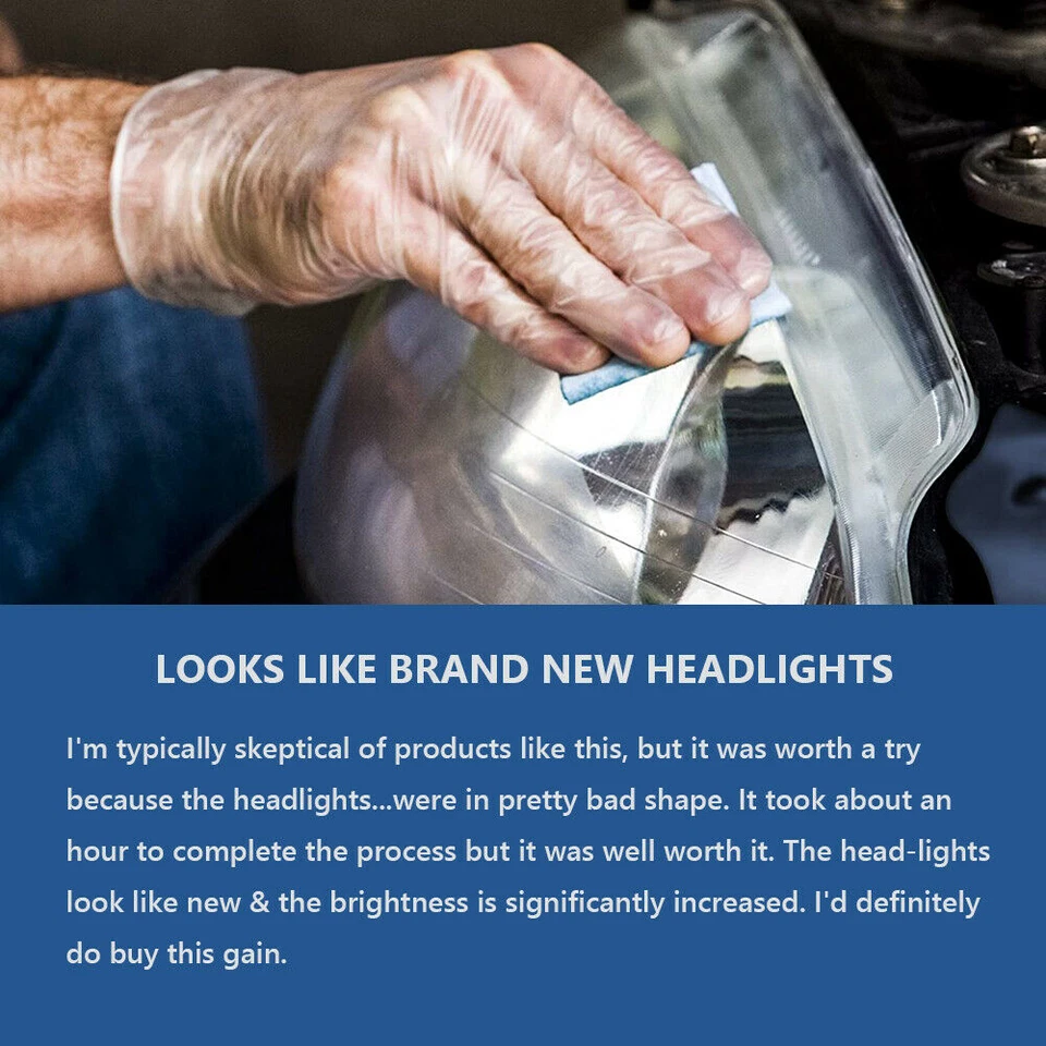 Pro Car Headlight Lens Polishing Cleaner Cleaning Tool Restoration Repair Kit US - Image 4 of 4