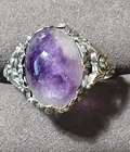 vintage Ring, 935 sterling silver, purple amethyst,3.09g,  UK size T