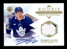 FRASER MINTEN 2023/24 UD ULTIMATE COLLECTION ROOKIE JERSEY PATCH AUTO #/65 T7073