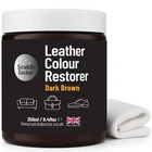 Dark Brown Leather Colour Restorer Repair Balm for Faded Worn Sofa Furniture