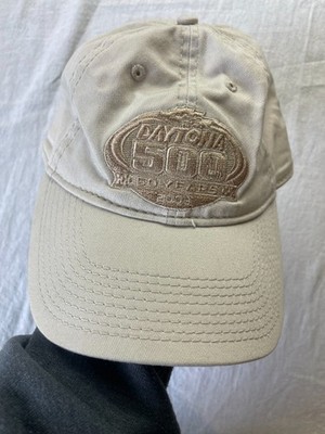 Daytona 500 Strapback Hat Mens Beige 2008 50 Years Anniversary NASCAR Cap