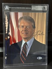 PRESIDENT JIMMY CARTER AUTO/SIGNED PHOTOGRAPH BECKETT SLABBED AUTHENTIC