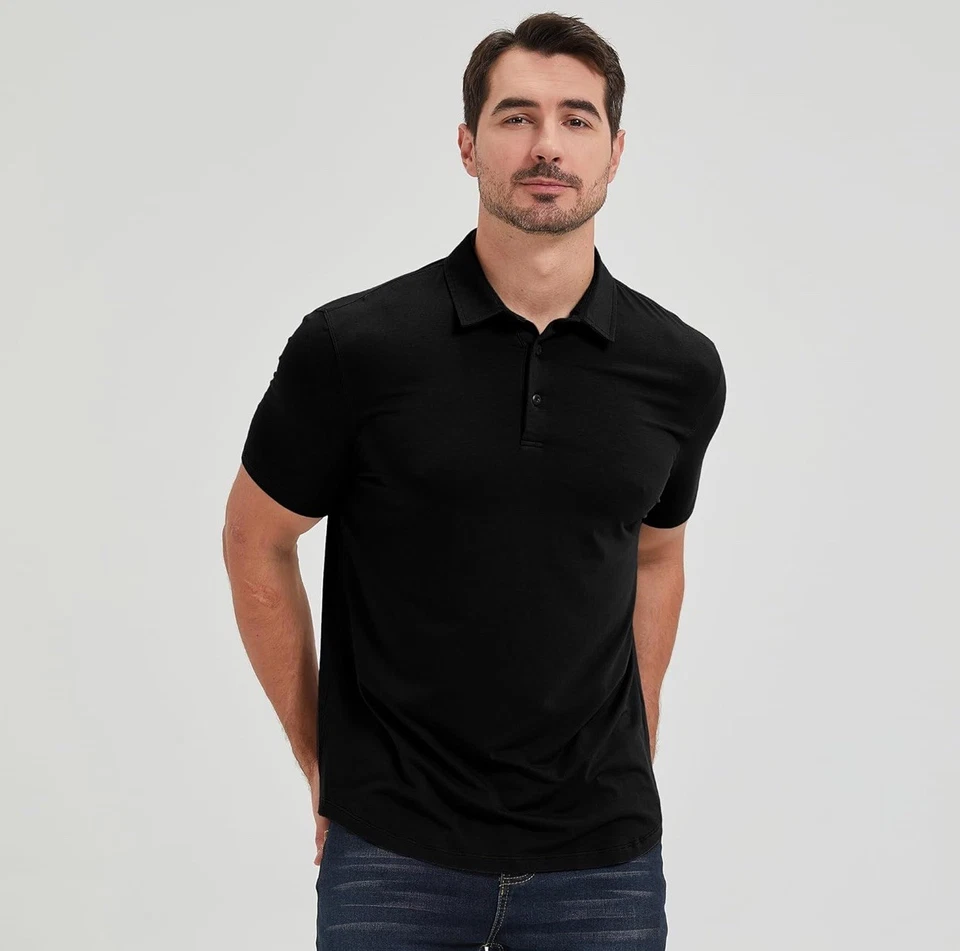 Polo Negro - Tapeta de 4 Botones (Hombre) Foto 3 de 4