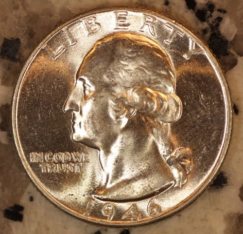 1946 D Washington Quarter 25C GEM BU LUSTER! 90% Silver STK