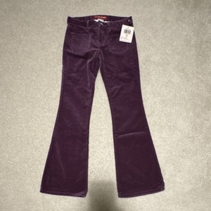 GUESS JEANS Girls Flare Corduroy Stretch Pants Purple Size 10