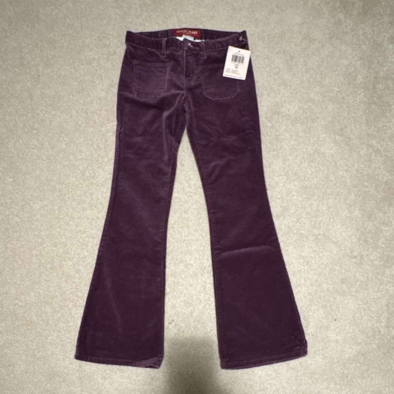 GUESS JEANS Girls Flare Corduroy Stretch Pants Purple Size 10
