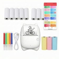 AI Voice Sticker Printer for Kids, Voice-Activated AI Image Generator & Therm...