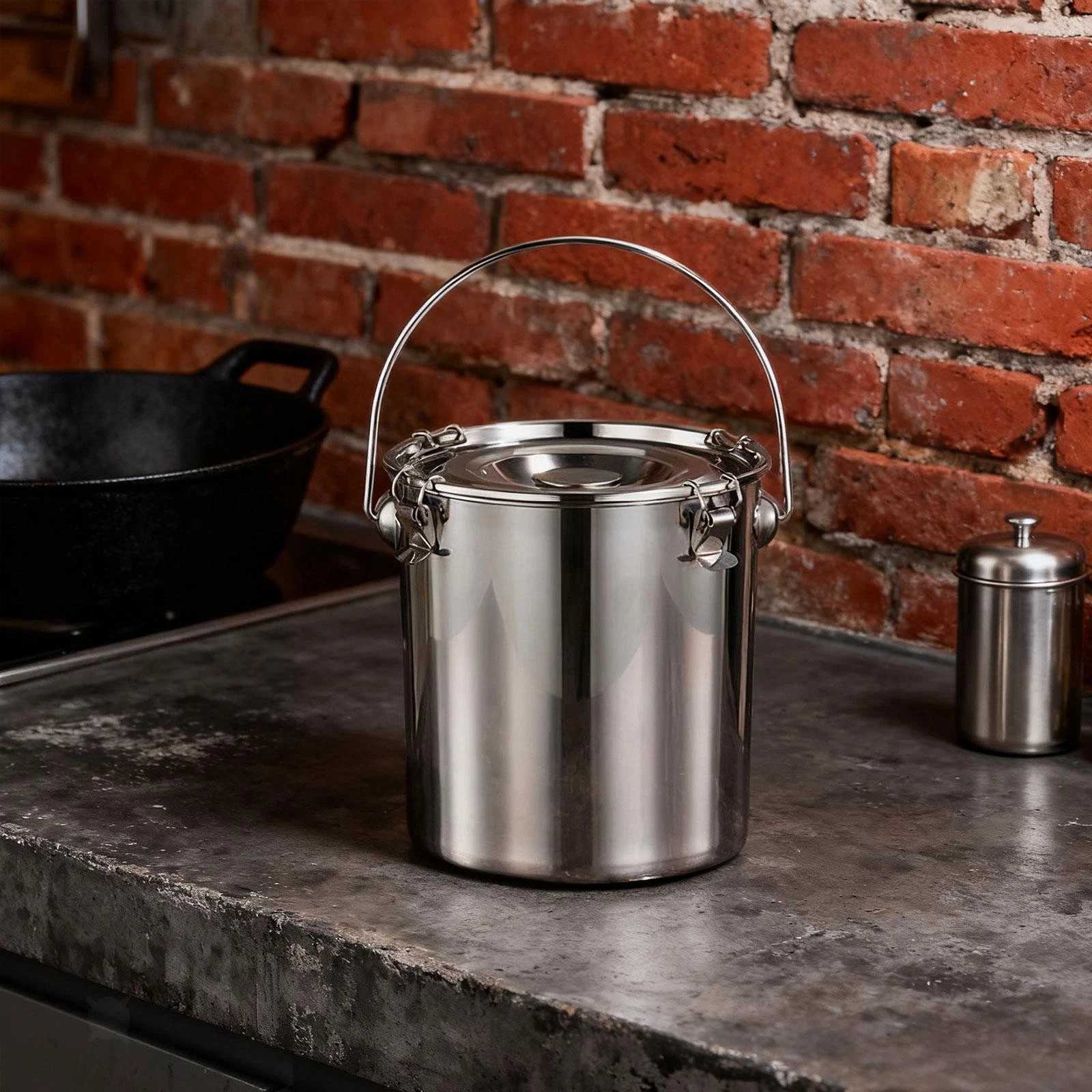 Stainless Steel Sealed Bucket Food Storage Bucket for Bar Restaurant Hotel