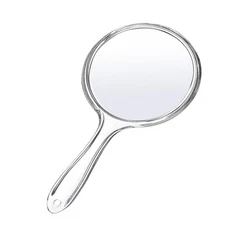 Hand Mirror Double-sided Handheld Mirror 1x/ 2x Magnifying Mirror with Handle Tr