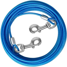 Dog Tie Out Cable 10FT Runner for Yard Steel Wire Cable 165 Lbs Blue New