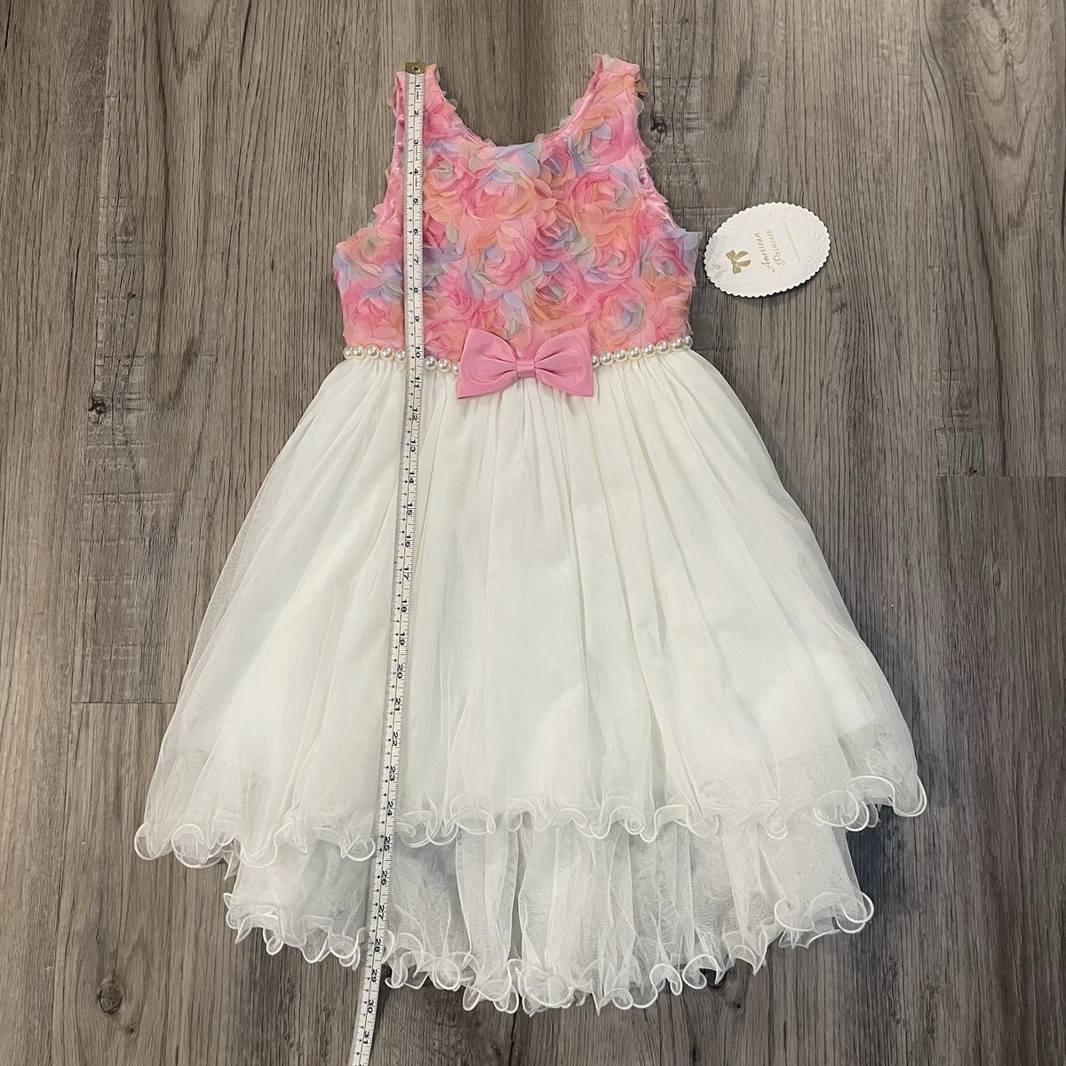 NWT American Couture Princess Dress Pink Rainbow Floral Tulle