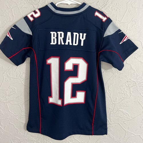 Tom Brady Patriots Youth Jersey Small Size 8 Nike On Field Authentic Navy - Picture 2 of 7