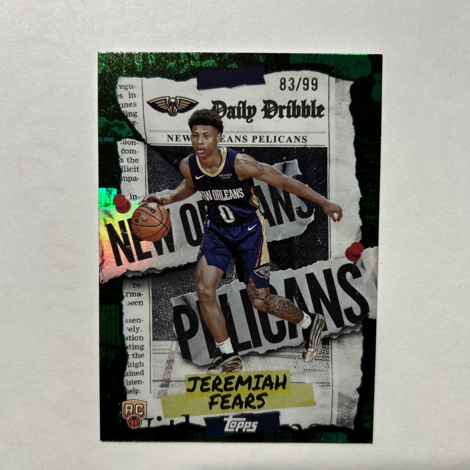2025 Topps Daily Dribble Green Rainbow Jeremiah Fears /99