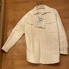 Veste MAISON MARGIELA H&M Homme T L Surchemise cuir  blanc Doublure Matelassée