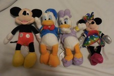 4 lot of Disney Plush Mickey Mouse Minnie Mouse Donald Duck Daisy Stuffed