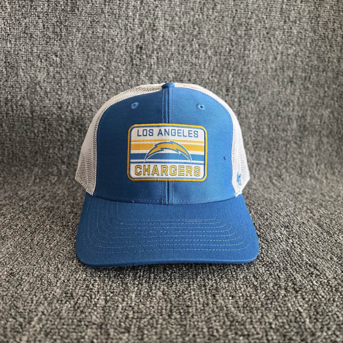 '47 Brand Los Angeles Chargers Trucker Hat Blue White Strapback Patch Cap