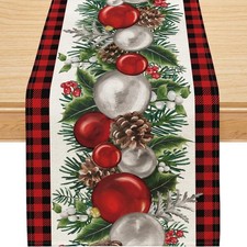 Siilues Christmas Table Runner, 13 apos; apos; x 72 apos; apos;, Beige