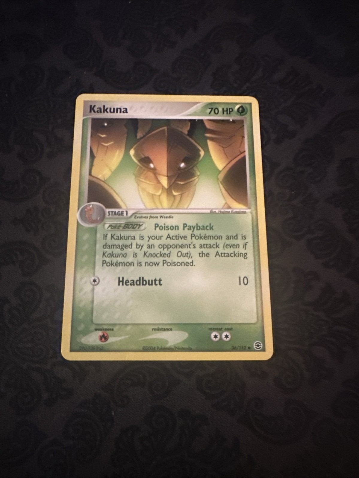 Pokemon EX Fire Red & Leaf Green  36/112 Kakuna Card  D1