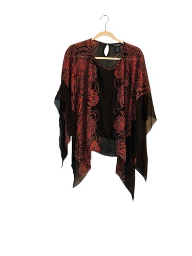 Maxi Vestido y Poncho Azul Eva De Colección Talla 16 Floral Cuentas Oscuro Hada Gótico Años 90 Y2k - Imagen 6 de 16