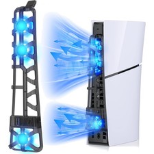 Cooling Fan with LED Light for PS5 Slim Digital Disc Console High-Speed Fans