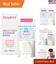 Self-Standing 6 oz Breastmilk Storage Bags - 100 Count Leak Proof  Extra Thick